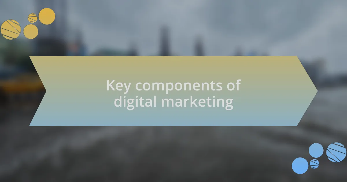 Key components of digital marketing