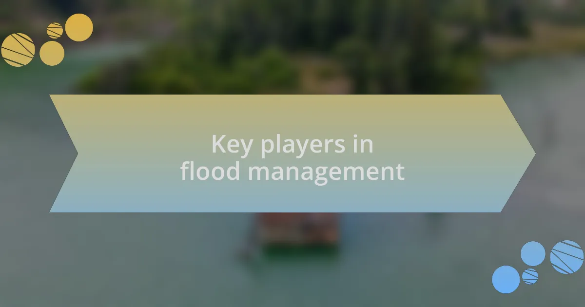Key players in flood management