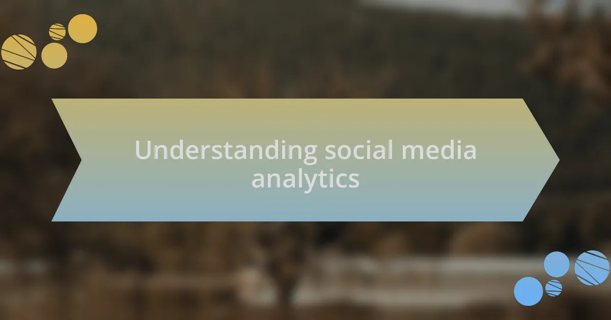 Understanding social media analytics